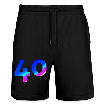 feiern, 40 blauer farbverlauf mit bunten Farben - Stanley/Stella Unisex Bio Joggingshorts Trainer  - Schwarz - Vorne - Nik (191cm) & Marisol (170cm)