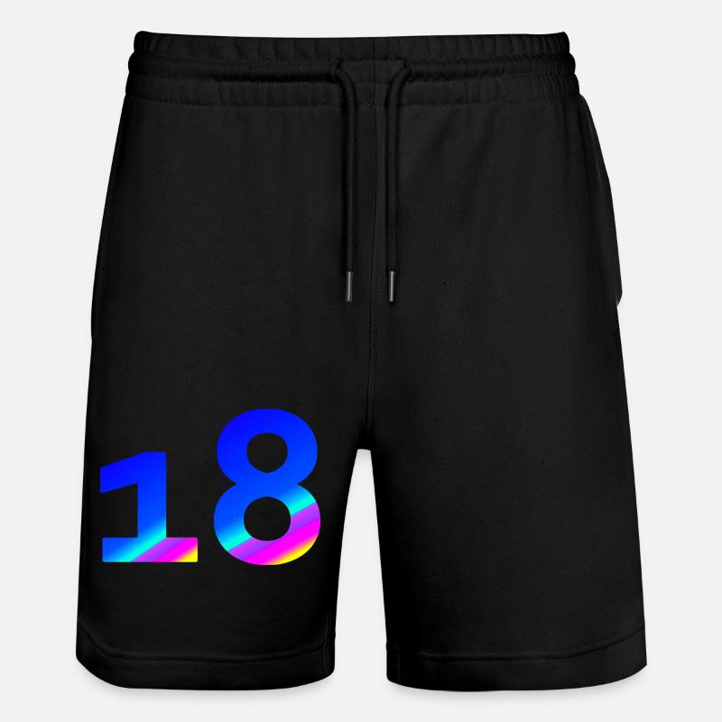 verschenken, 18 blauton mit Farbverlauf - Stanley/Stella Unisex Bio Joggingshorts Trainer  - Schwarz
