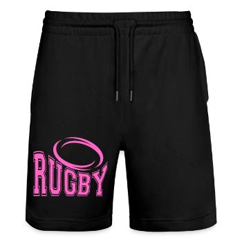 Rugby Femme - T-Shirt Rugby Fans Femme - Short de jogging bio TRAINER Stanley/Stella unisexe - noir - Devant - Nik (191cm) & Marisol (170cm)