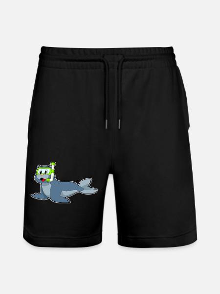 Seal Diver Snorkel Diving - Stanley/Stella Trainer Unisex Organic Jogging Shorts - black