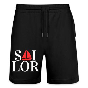 Capitaine Sailor Sailing - Short de jogging bio TRAINER Stanley/Stella unisexe - noir - Devant - Nik (191cm) & Marisol (170cm)