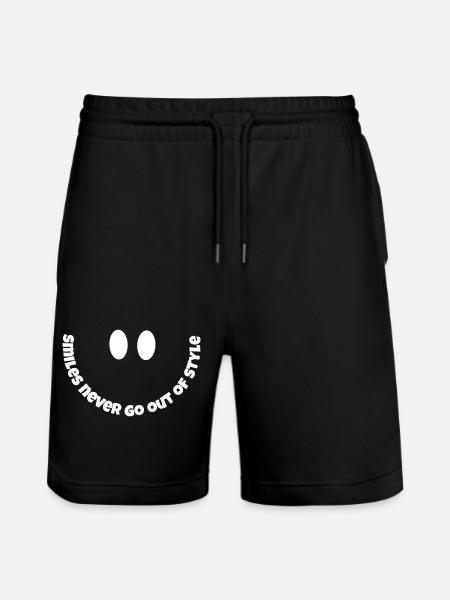 smiles never go out of style - Stanley/Stella Trainer Unisex Organic Jogging Shorts - black