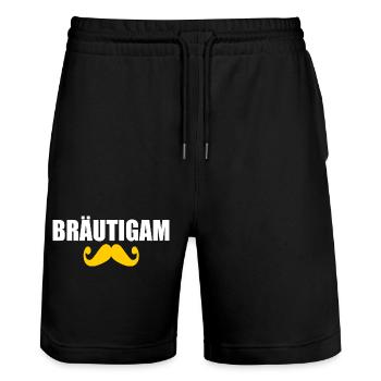 bräutigam - Stanley/Stella Unisex Bio Joggingshorts Trainer  - Schwarz - Vorne - Nik (191cm) & Marisol (170cm)