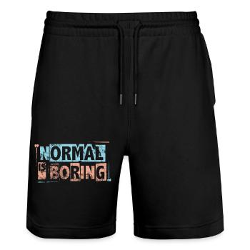 Normal ist langweilig - Autismus-Bewusstseins-Puzzleteile - Stanley/Stella Unisex Bio Joggingshorts Trainer  - Schwarz - Vorne - Nik (191cm) & Marisol (170cm)