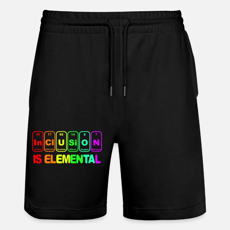 Inclusion is elementary # - Stanley/Stella Trainer Unisex Organic Jogging Shorts - black
