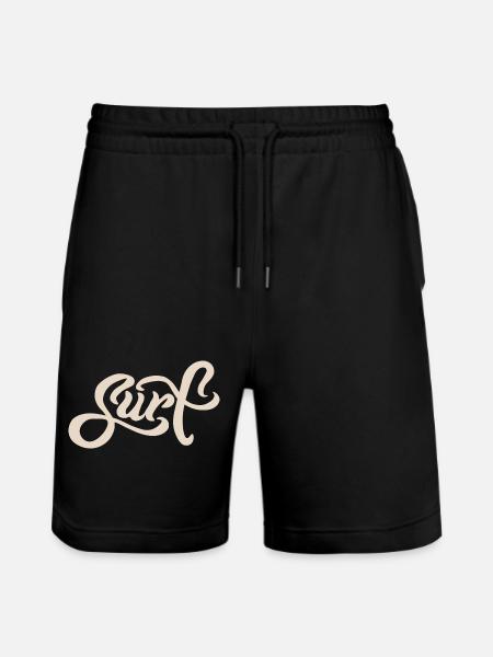 Surf Lettering - Stanley/Stella Unisex Bio Joggingshorts Trainer - Schwarz