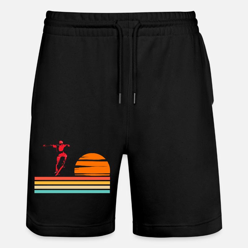 Skateboard Cool Skater Boy Sunset - Short de jogging bio TRAINER Stanley/Stella unisexe - noir