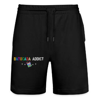 Batucada addict - Stanley/Stella Trainer Unisex Organic Jogging Shorts - black - Front - Nik (191cm) & Marisol (170cm)