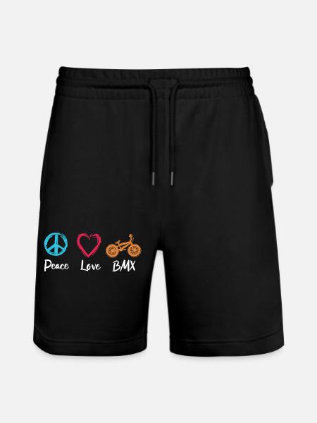 Peace Love BMX - Stanley/Stella Trainer Unisex Organic Jogging Shorts - black