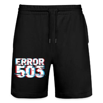 Error 503 Glitch - Stanley/Stella Trainer Unisex Organic Jogging Shorts - black - Front - Nik (191cm) & Marisol (170cm)