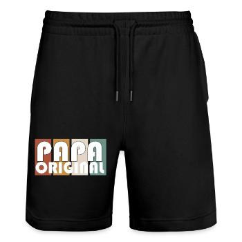 Ursprünglicher Vater - Stanley/Stella Unisex Bio Joggingshorts Trainer  - Schwarz - Vorne - Nik (191cm) & Marisol (170cm)