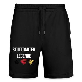 Stuttgarter Legende - Stanley/Stella Unisex Bio Joggingshorts Trainer  - Schwarz - Vorne - Nik (191cm) & Marisol (170cm)