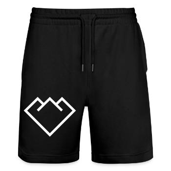 Berg weiß - Stanley/Stella Unisex Bio Joggingshorts Trainer  - Schwarz - Vorne - Nik (191cm) & Marisol (170cm)