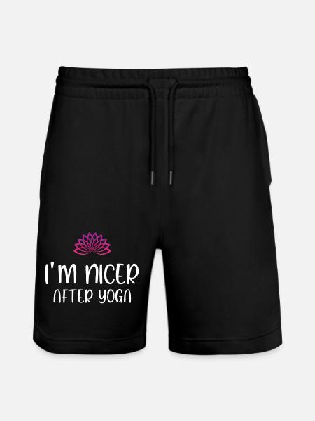 I'm Nicer After Yoga - Stanley/Stella Trainer Unisex Organic Jogging Shorts - black