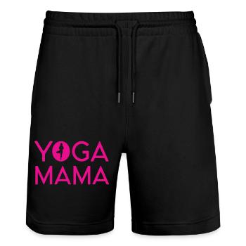 Yoga Mama - Idée cadeau Yoga - Short de jogging bio TRAINER Stanley/Stella unisexe - noir - Devant - Nik (191cm) & Marisol (170cm)