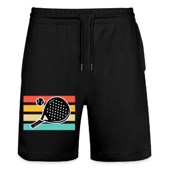 Padel Tennis Rétro Vintage - Short de jogging bio TRAINER Stanley/Stella unisexe - noir - Devant - Nik (191cm) & Marisol (170cm)