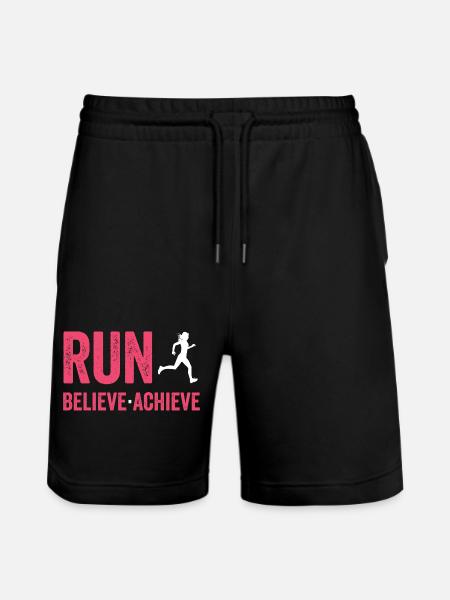 Marathon - Run. Believe. Achieve. - Stanley/Stella Trainer Unisex Organic Jogging Shorts - black