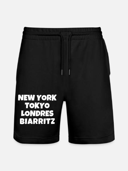 Biarritz, Basque, Basque Country - Stanley/Stella Trainer Unisex Organic Jogging Shorts - black