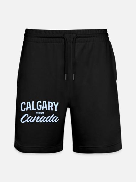Calgary Alberta Canada – Retro City Design - Stanley/Stella Trainer Unisex Organic Jogging Shorts - black