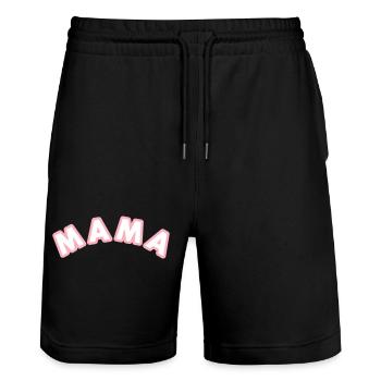MAMA Cool Mom Imprimer - Short de jogging bio TRAINER Stanley/Stella unisexe - noir - Devant - Nik (191cm) & Marisol (170cm)