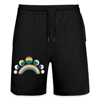 LGBT Moon Phases Moons Arcs-en-ciel - Short de jogging bio TRAINER Stanley/Stella unisexe - noir - Devant - Nik (191cm) & Marisol (170cm)