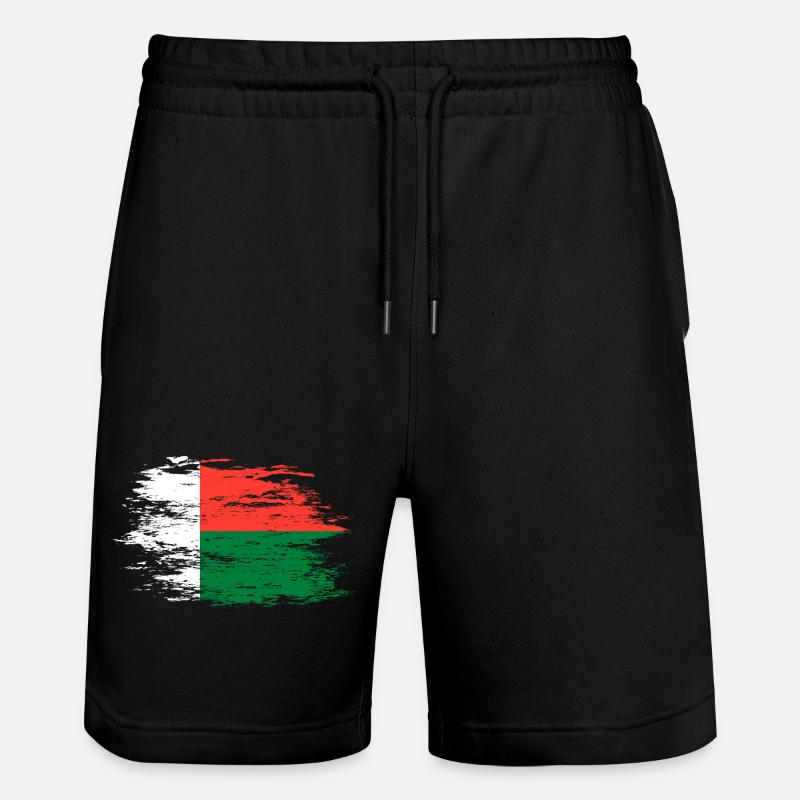 Drapeau de Madagascar utilisé - Short de jogging bio TRAINER Stanley/Stella unisexe - noir