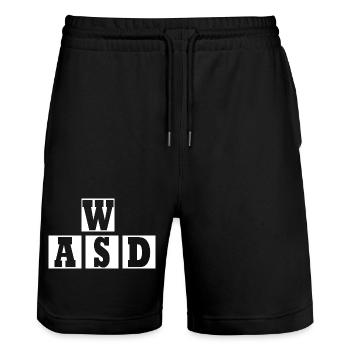 W A S D - Short de jogging bio TRAINER Stanley/Stella unisexe - noir - Devant - Nik (191cm) & Marisol (170cm)