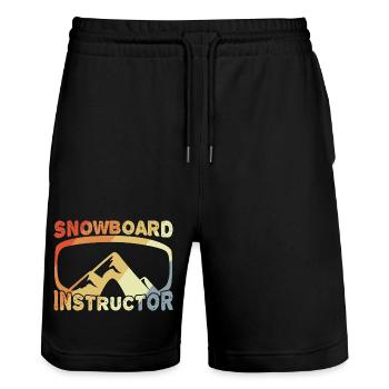 Snowboard Instructor - Stanley/Stella Trainer Unisex Organic Jogging Shorts - black - Front - Nik (191cm) & Marisol (170cm)