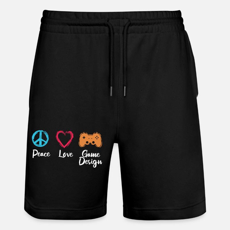 Peace Love Game Design - Short de jogging bio TRAINER Stanley/Stella unisexe - noir