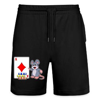 Mouse Poker Cartes de poker Jetons de poker - Short de jogging bio TRAINER Stanley/Stella unisexe - noir - Devant - Nik (191cm) & Marisol (170cm)