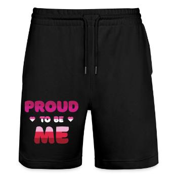 Lesbischer Stolz, ich zu sein - Pride Month - Stanley/Stella Unisex Bio Joggingshorts Trainer  - Schwarz - Vorne - Nik (191cm) & Marisol (170cm)
