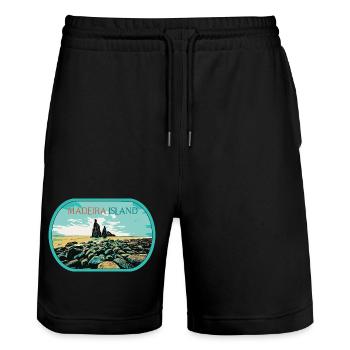 Ribeira da Janela, Insel Madeira, Portugal - Stanley/Stella Unisex Bio Joggingshorts Trainer  - Schwarz - Vorne - Nik (191cm) & Marisol (170cm)