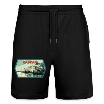 Leuchtturm Santa Marta de Cascais, Portugal - Stanley/Stella Unisex Bio Joggingshorts Trainer  - Schwarz - Vorne - Nik (191cm) & Marisol (170cm)
