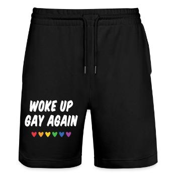 Wieder aufgewacht - Pride Month - Stanley/Stella Unisex Bio Joggingshorts Trainer  - Schwarz - Vorne - Nik (191cm) & Marisol (170cm)
