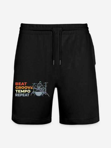 Drummer Motivation - Stanley/Stella Trainer Unisex Organic Jogging Shorts - black