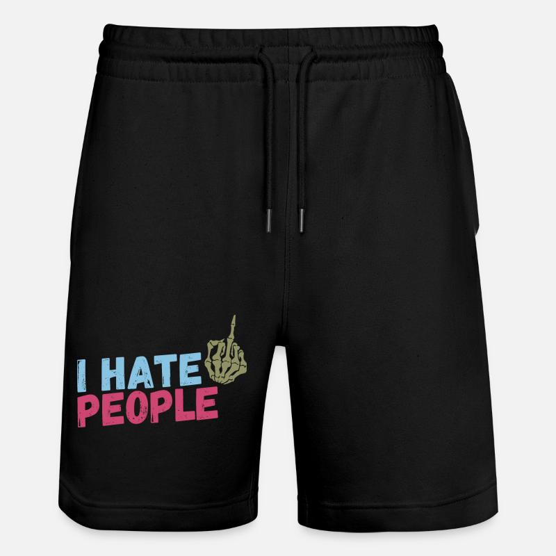 Je déteste les gens - Short de jogging bio TRAINER Stanley/Stella unisexe - noir