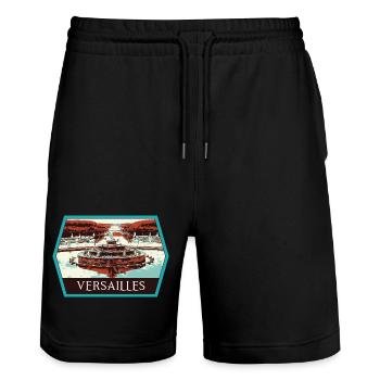 Garden View Palace Versailles: Royal Elegance - Stanley/Stella Trainer Unisex Organic Jogging Shorts - black - Front - Nik (191cm) & Marisol (170cm)