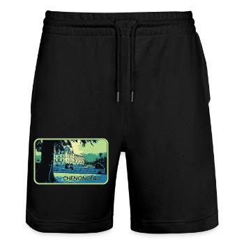 View of Château de Chenonceau: Loire Valley - Stanley/Stella Trainer Unisex Organic Jogging Shorts - black - Front - Nik (191cm) & Marisol (170cm)