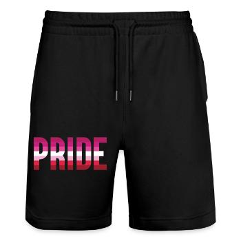 Pride Month LGBT - Lesbian Pride - Stanley/Stella Trainer Unisex Organic Jogging Shorts - black - Front - Nik (191cm) & Marisol (170cm)