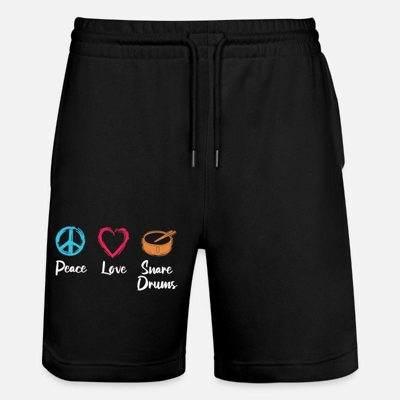 Frieden Liebe Trommel - Stanley/Stella Unisex Bio Joggingshorts Trainer - Schwarz