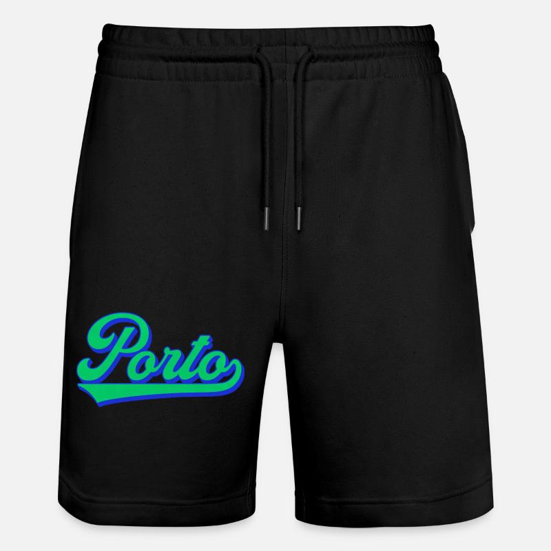 Porto Neon Script Retro - Stanley/Stella Unisex Bio Joggingshorts Trainer  - Schwarz