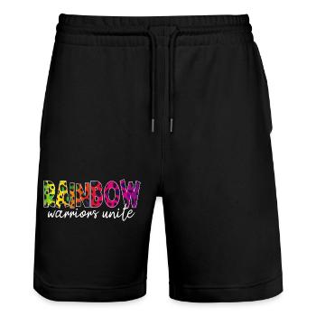 Arc-en-ciel - Short de jogging bio TRAINER Stanley/Stella unisexe - noir - Devant - Nik (191cm) & Marisol (170cm)
