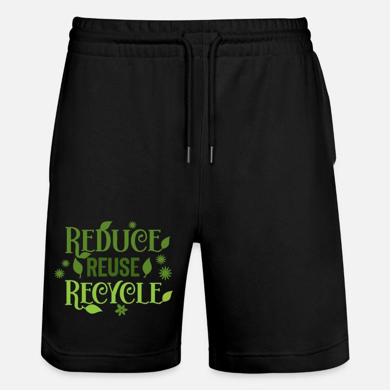 Reduzieren Sie die Wiederverwendung Recyceln - Stanley/Stella Unisex Bio Joggingshorts Trainer  - Schwarz