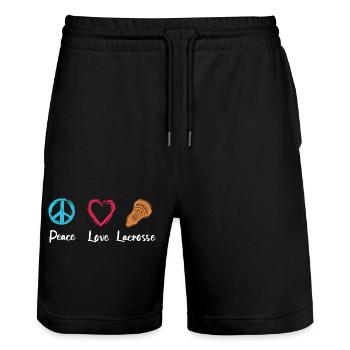 Peace Love Lacrosse - Short de jogging bio TRAINER Stanley/Stella unisexe - noir - Devant - Nik (191cm) & Marisol (170cm)