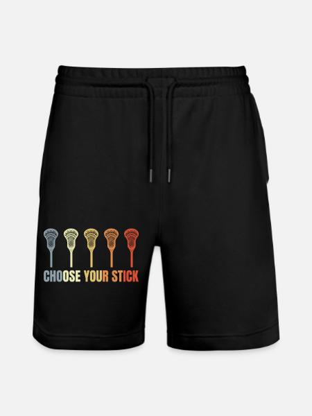 Funny lacrosse slogan - Stanley/Stella Trainer Unisex Organic Jogging Shorts - black