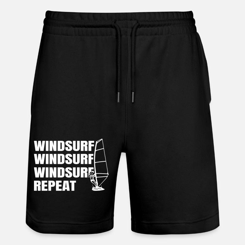 Windsurfen - Stanley/Stella Unisex Bio Joggingshorts Trainer  - Schwarz