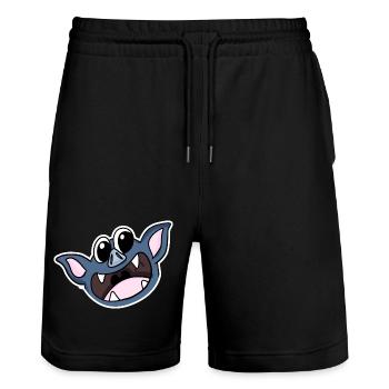 Fledermaus Kopf - Stanley/Stella Unisex Bio Joggingshorts Trainer  - Schwarz - Vorne - Nik (191cm) & Marisol (170cm)
