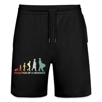 Batteur vintage Evolution - Short de jogging bio TRAINER Stanley/Stella unisexe - noir - Devant - Nik (191cm) & Marisol (170cm)