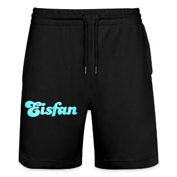 Eisfan cool Statement Eiscreme Eis Eiskrem Fan - Stanley/Stella Unisex Bio Joggingshorts Trainer  - Schwarz - Vorne - Nik (191cm) & Marisol (170cm)