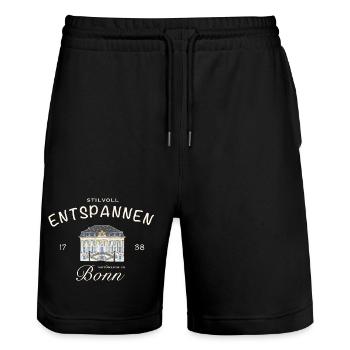 Bonn, stilvoll Entspannen, altes Rathaus - Stanley/Stella Unisex Bio Joggingshorts Trainer  - Schwarz - Vorne - Nik (191cm) & Marisol (170cm)